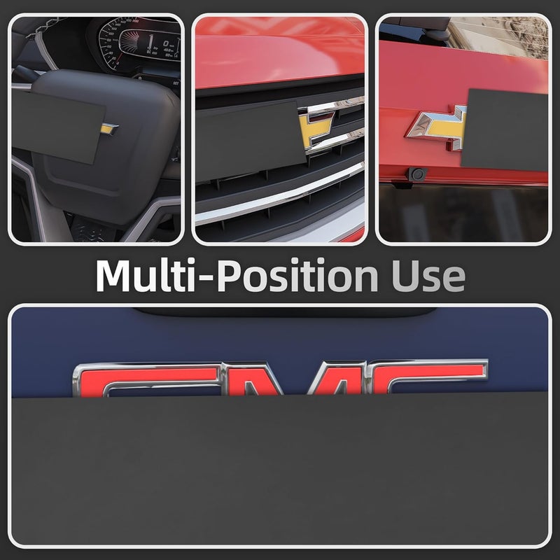 Arespark 6 PCS Emblem Wrap Kit Compatible with Bowtie Logo Wrap Car Stickers, 11.8'' x 4.3'' Cut-Your-Own Emblem Overlay DIY Decals for Chevy, Matte Black with Tool Kits - Image 4